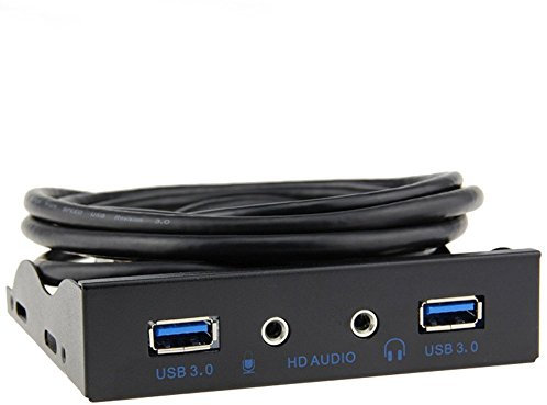 3.5 Floppy Bay Internal 20Pin to 2 Port USB 3.0 HUB and HD Audio 3.5-in PC Floppy Front Panel Kimisohand