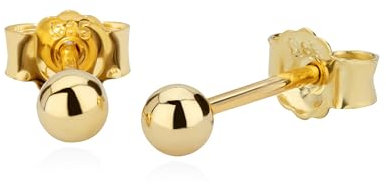 NKlaus Paar 3mm KUGEL OHRSTECKER 585 Gold 14 Karat gelbgold OHRSCHMUCK OHRRINGE Kugelstecker 5563