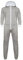 Parsa Fashions ® Womens Plain Zipper Onesie Ladies Onepiece All in One Hooded Zip Up Overall Jumpsuit Playsuit S-XL 8-16 (S, Silver Grey - White)