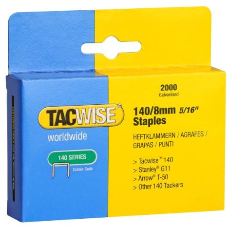 Tacwise 0346 Heftklammern Verzinkt 140/8mm (2.000 Stück), Multi, 8 mm