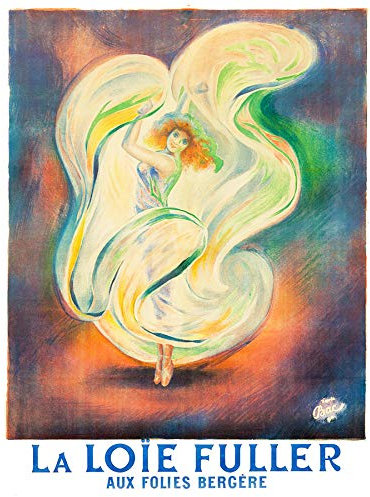 Wee Blue Coo Prints Advert Theatre Stage Dancer Loie Fuller Folies Bergere Paris Poster 30X40 cm 12X16 IN Werbung Theater Bühne Tanzen