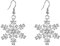 EVER FAITH® österreichischen Kristall Schneeflocke elegant Anhänger Ohrring Haken Silber-Ton N04569-1