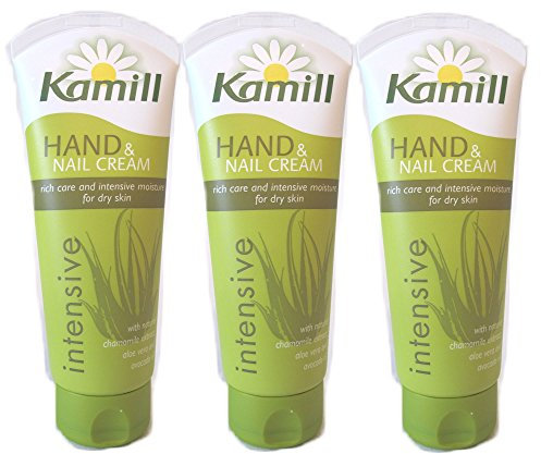 Hand- und Nagelcreme von Kamill mit intensivem Kamillen-Extrakt für reichhaltige Pflege, 100 ml, 3 Stück