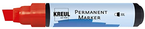 KREUL 48012 - Permanentmarker XXL, rot, Strichstärke 4 - 12 mm, für extrabreites Markieren, zum Beschriften und Gestalten für Grafiker, Industrieanwender, Kunst und Hobby