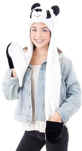 Simplicity 3-in-1 Multifunktions-Mütze, Schal, Fäustlinge - - Einheitsgröße