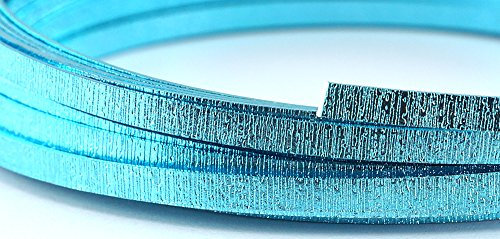 Aluminiumdraht Aludraht Flachdraht * NEUHEIT *GEPRÄGTE OBERFLÄCHE*- EISBLAU 5mm x 8m 100g