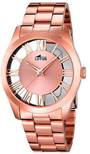 LOTUS Montre pour Femme 18124/1 Trendy Boîtier en Acier Inoxydable Doré Bracelet en Acier Inoxydable Rose