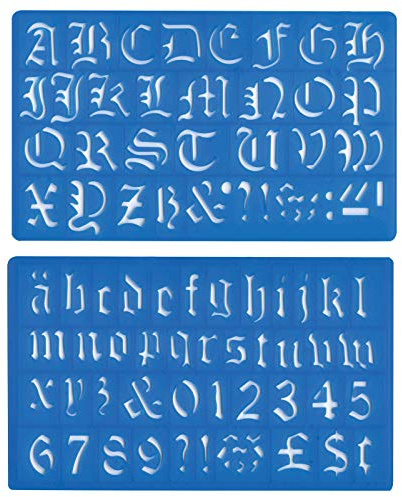 Major Brushes Artist Old English Style Alphabet 30mm Writing & Lettering Stencil