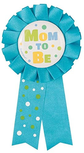 Unique Party Supplies baby shower ribbon - ruban- mit Aufschrift Mom To Be (blau)