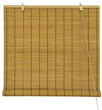 Victoria M. Bambusrollo Sonnenschutz Sichtschutz Rollo Seitenzugrollo, für Fenster und Türen, Blickdicht, 140 x 160 cm, Braun