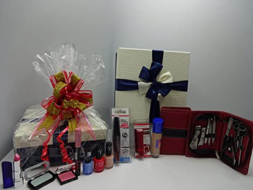 10pc Make Up Gift Set, Beauty Bundle Gift Hamper + Gift Professional Stainless Steel Manicure Set