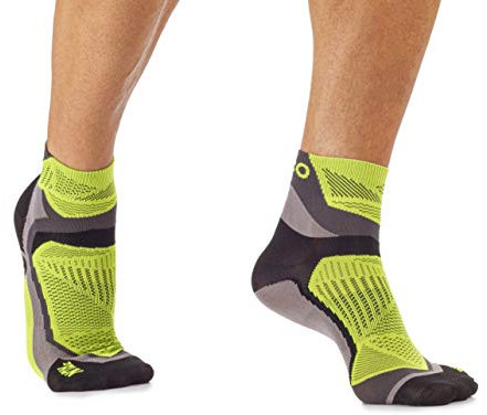 MICO CALZE RUNNING PROFESSIONAL 100% Made in Italy, Ultraleggere Extralight Weight, In Maglia in Poliammide, Unisex per Uomo e Per Donna Sportivi (44-46, Antracite/Giallo Fluo)