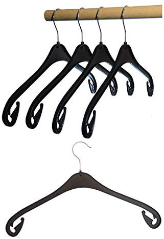 Hagspiel Kleiderbügel aus Kunststoff, schwarz, Rockhaken, 43 cm 25 STK.