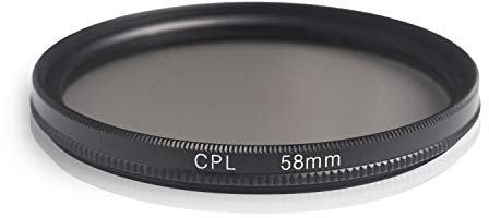 Ares Foto® CPL Zirkular-Polfilter Polarisationsfilter, optisches Glas & Aluminium. Für Canon Sony Nikon Fujifilm Pentax Tamron Sigma Leica Olympus Panasonic (58mm)