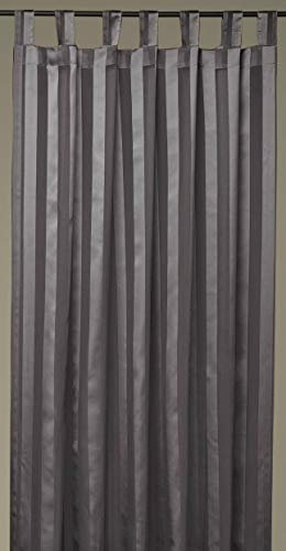 Dekoschal Gardine Vorhang Streifen halbtransparent Auswahl: Schlaufenschal 140x 245cm anthrazit - dunkelgrau