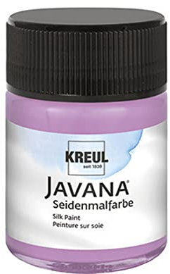 KREUL 8118 - Javana Seidenmalfarbe im 50 ml Glas, flieder, hochpigmentierte und brillante Farbe auf Wasserbasis, mit fließend flüssigem Charakter, dringt tief in die Fasern ein