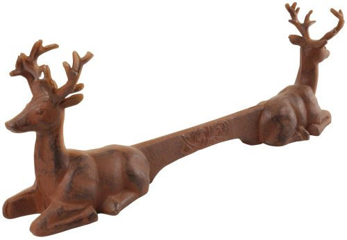 Esschert Design Schuhschaber, Fußabstreifer Motiv Hirsche aus Gusseisen, ca. 42 cm x 8,2 cm x 14 cm