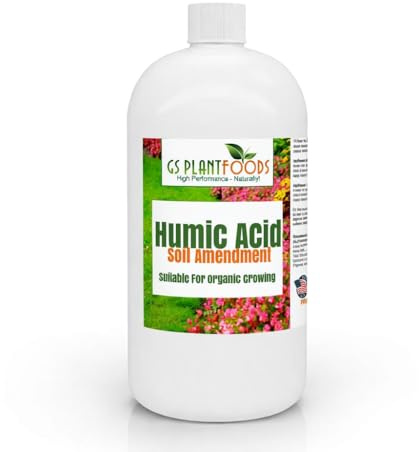 GS Plant Foods Humic Acid Liquid Fertiliser, Concentrate Fertiliser for Plants with Humic & Fulvic, Enhanced Nutrient Uptake & Soil Conditioning Plant Food