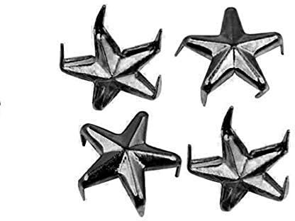 Trimming Shop Étoile Clous Griffe Rivets, Nailhead Punk Décoratif Main Presse Pointes pour DIY, Scrapbooking, Gothique & Accessoires Mode, 10mm, Gunmetal, 50pcs