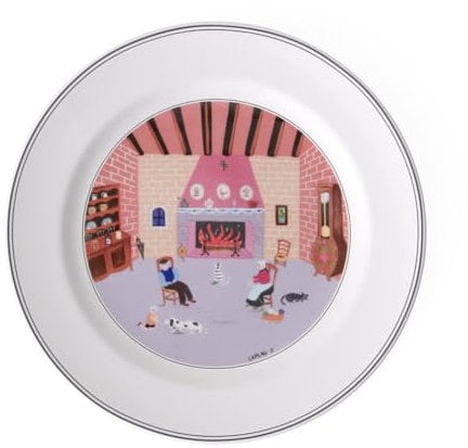 Villeroy & Boch – Design Naif Assiette Plate Cheminée 27 Cm, Garanti Lave-Vaisselle, Compatible Micro-Ondes, Vaisselle, Porcelaine Premium, Rouge