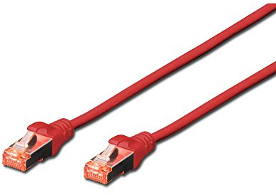 DIGITUS LAN Kabel Cat 6 - 0,25m - RJ45 Netzwerkkabel - S/FTP Geschirmt - Kompatibel zu Cat 6A & Cat 7 - Rot