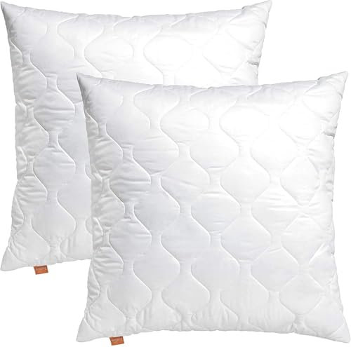 sleepling 2er Set Kissen 50x50 cm, Sofakissen, Kissenfüllung, Zierkissen für Allergiker, Deko Kissen Füllung 50 x 50, Ökotex, waschbar bis 60 Grad, Made in EU, Basic 100