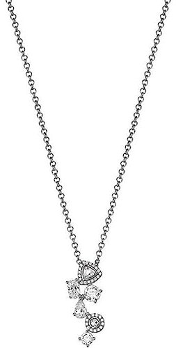 ESPRIT Damen-Kette mit Anhänger 925 Silber rhodiniert Zirkonia weiß Brillantschliff 42 cm-ESNL92900A420