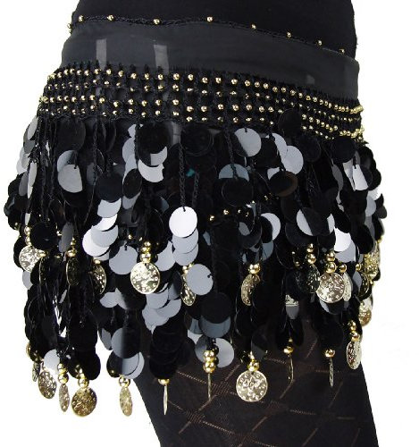 Turkish Emporium HÜFTTUCH Hüftgürtel BAUCHTANZ Pailletten TUCH Gürtel BELLY DANCE Münztuch KOSTÜM
