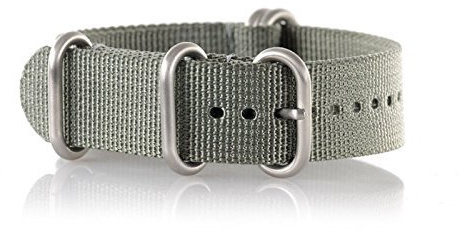 Buran01 VK com Watch Strap for NATO Nylon Strong Zulu Grey Grau 20mm