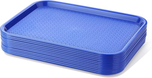 New Star Foodservice Plastic Fast Food Tray, Blue, 10 by 14-Inch