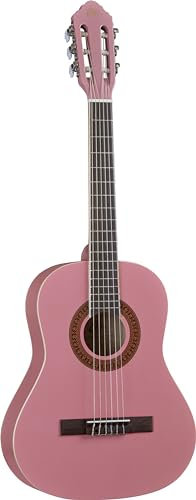 EKO GUITARS - CS-5 PINK, Chitarra Classica Serie Sudio 3/4, Top in Aganthis, Materiale Fasce e Fondo in Tiglio Laminato, Manico in Mogano, Tastiera in Betulla, Custodia Inclusa, Colore Rosa