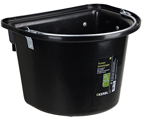 Eimer Stalleimer mit Bügel und 2 Metallhaltern zum Einhängen schwarz