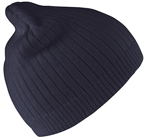 Result Winter Essentials Double knit cotton beanie hat Navy