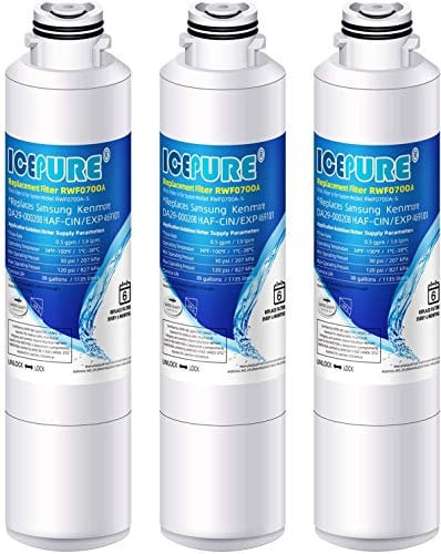ICEPURE Refrigerator Water Filter Compatible with Samsung DA29–00020B,DA29–00020B DA29–00020A,HAF-CIN/EXP, 46–9101 White,3 Pieces
