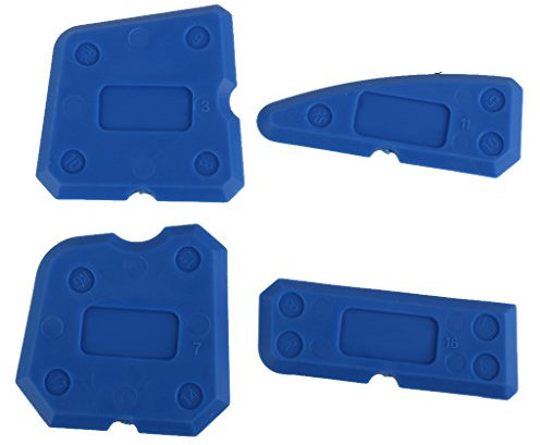 Kit De Herramienta De Calafateo 4pcs Raspador Sellador De Silicona Lechada Removedor Azul