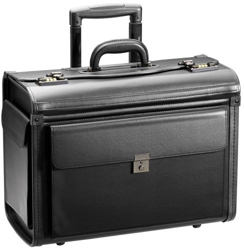 D&N Business & Travel - Pilotenkoffer mit 2 Rollen PU 48 cm Vortasche schwarz