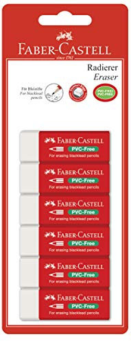 FABER-CASTELL 189525 - Gomma per cancellare PVC-free 7095-20, 6 pezzi