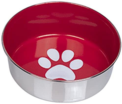Nobby Edelstahlnapf HEAVY PAW, rutschfest, rot, 13,5 cm 0,45 ltr., 1 Stück