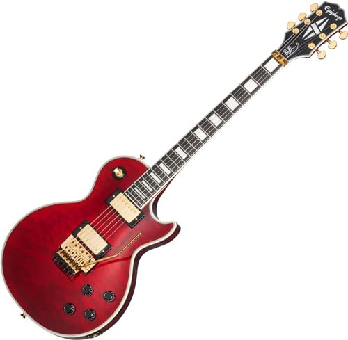 Epiphone Alex Lifeson Les Paul Custom Axcess Ruby - Single Cut E-Gitarre