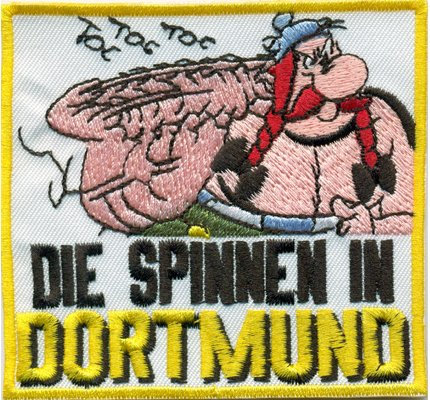 Die Spinnen in Anti Dortmund Obelix Fussball Fanclub Kutte Aufnäher Patch