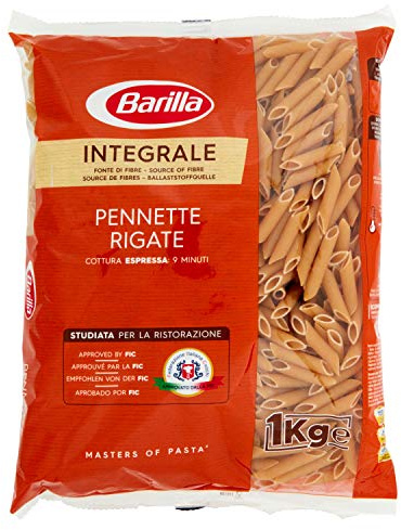 Barilla Vollkorn Pasta Pennette Rigate Integrale – 3er Pack (3x1kg)