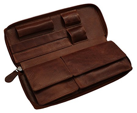 HORTOSOL Echtleder Tabaktasche Drehtasche Tabak Cognac brillant