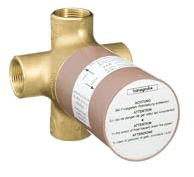 hansgrohe 15930181 Quattro 3-Way Diverter Valve,Brass, 0.75