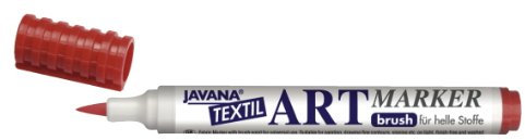 Kreul 90612 - Javana Textil Artmarker, lichtblau, mit universell einsetzbarer Pinselspitze ca. 1 - 3 mm, brillanter Stoffmalstift für helle Stoffe