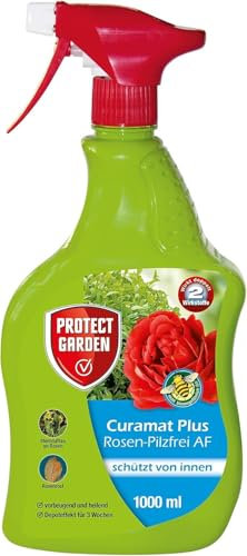 PROTECT GARDEN Curamat Plus Rosen-Pilzfrei Spray, anwendungsfertiges Spray gegen Pilzkrankheiten an Rosen und Zierpflanzen, 1 Liter, Farblos