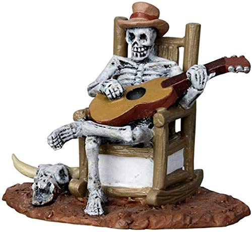 Lemax - Rocking Chair Skeleton - Untoter Gitarrist - Spooky Town - Polyresin - Figuren & Zubehör für Halloween
