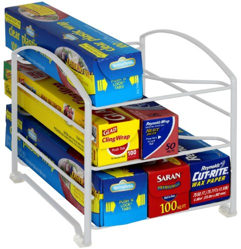 DecoBros Kitchen Wrap Organizer Rack,White (Small/Standard, 2-1/2 BOX)