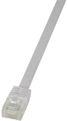 LogiLink CF2061U Cat.6 U/UTP SlimLine Flat Patch Cable, 3 Meter Length, White, White, 3 Meter Length