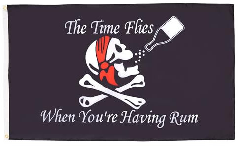 AZ FLAG Bandiera Pirata con Rhum 150x90cm - Bandiera dei Pirati – Teschio Rum 90 x 150 cm