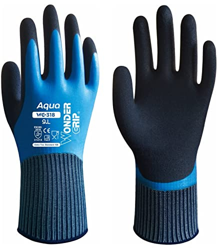 Wonder Grip AQUA WG-318 Gloves Fully Coated Latex Waterproof (10 - XL)